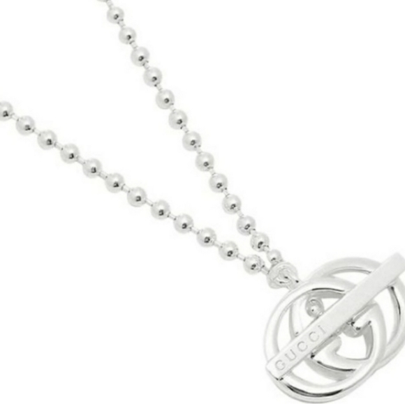Authentic Gucci GG Double G Bar Toggle Necklace - Picture 9 of 11
